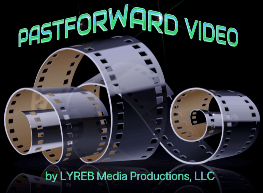 A black and green logo with some type of film strip